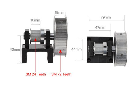 Редуктор оси Х 1:3